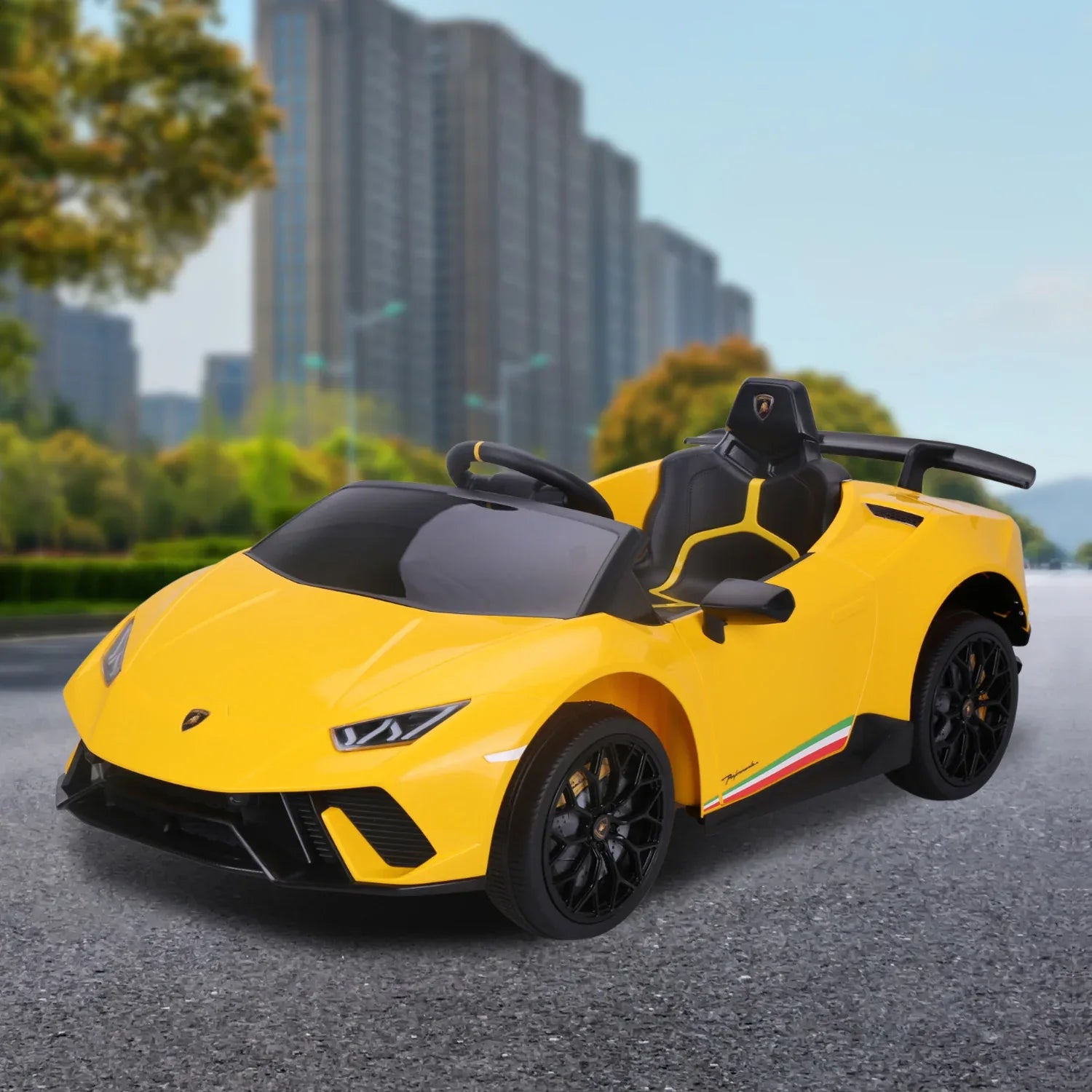 Kahuna Lamborghini Performante Kids Electric Ride On Car Remote Control - Yellow - Mekamart Australia