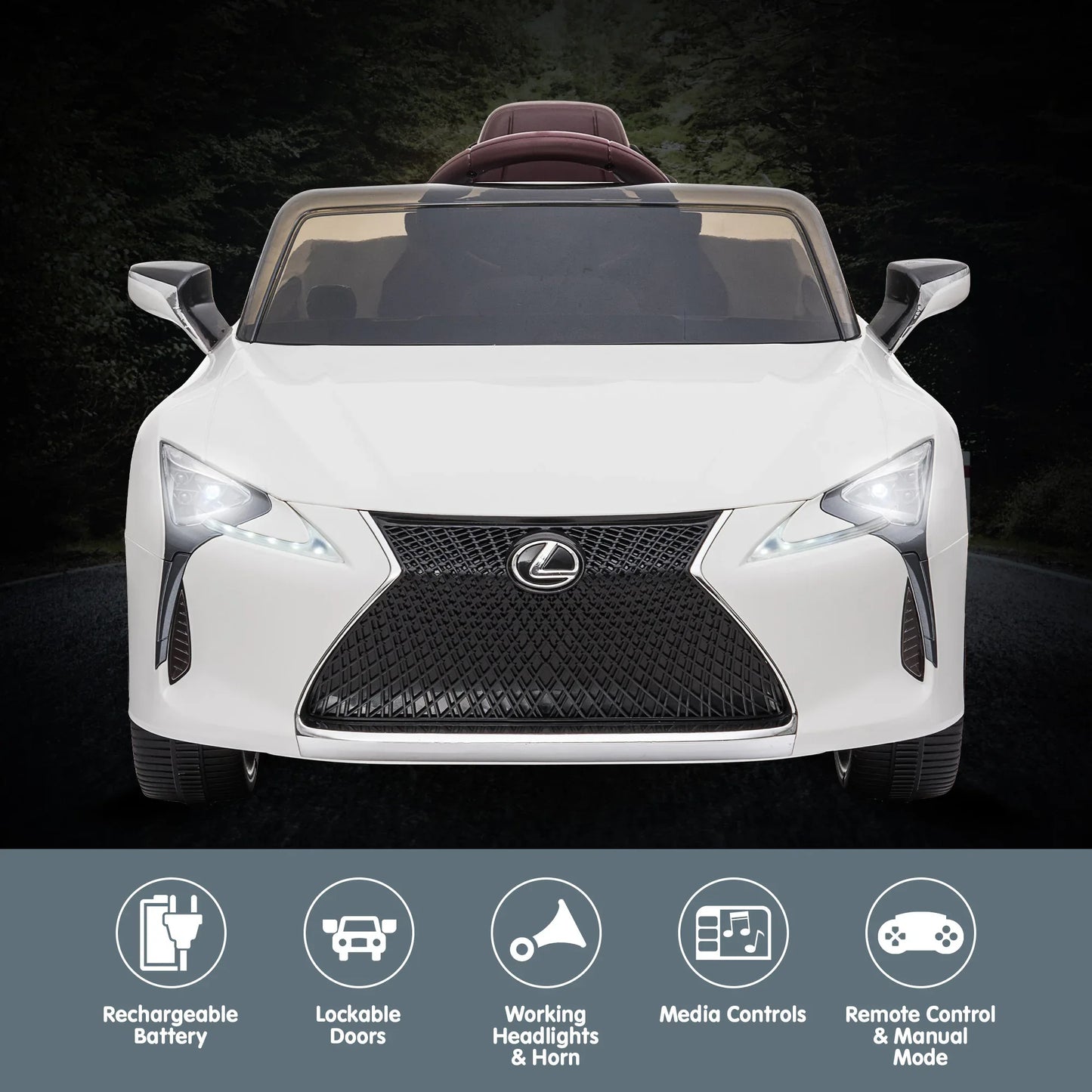 Kahuna Licensed Lexus Lc 500 Kids Electric Ride On Car - White - Mekamart Australia