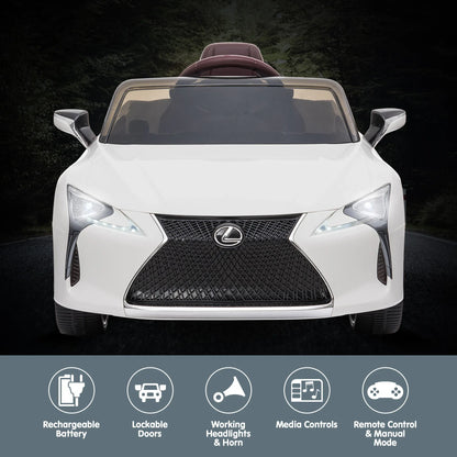 Kahuna Licensed Lexus Lc 500 Kids Electric Ride On Car - White - Mekamart Australia