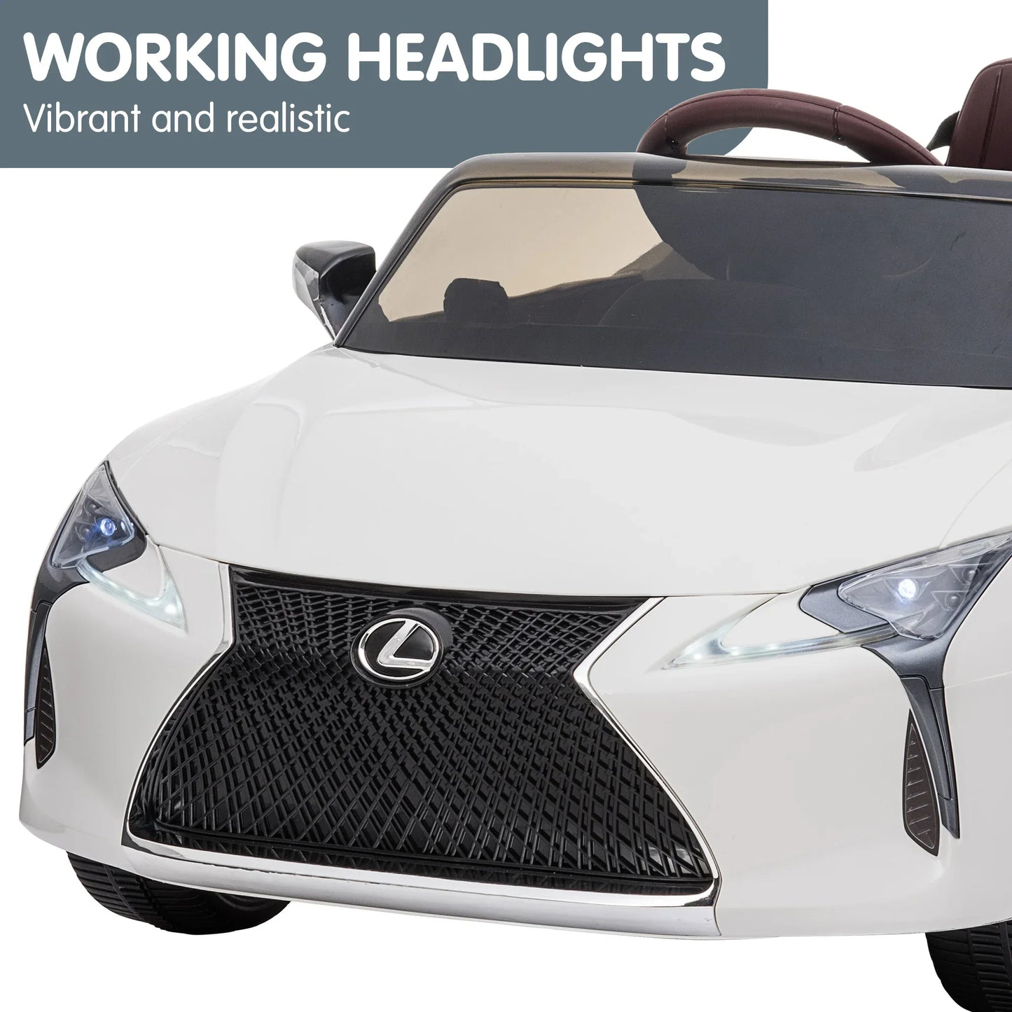 Kahuna Licensed Lexus Lc 500 Kids Electric Ride On Car - White - Mekamart Australia