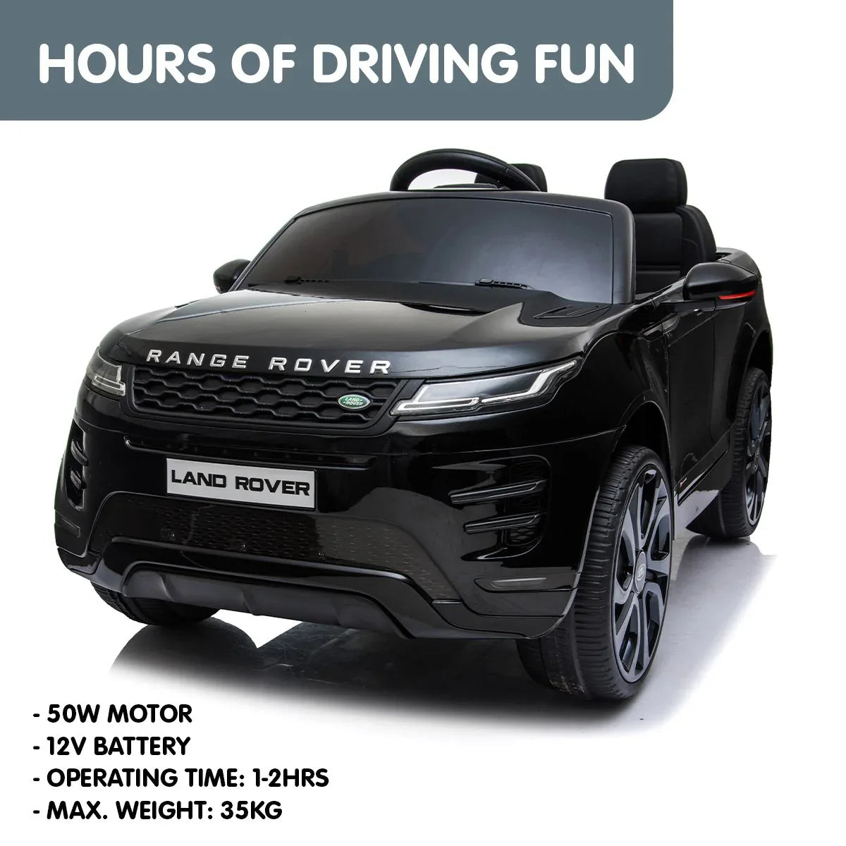 Kahuna Land Rover Licensed Kids Electric Ride On Car Remote Control - Black - Mekamart Australia