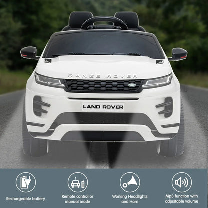 Kahuna Land Rover Licensed Kids Electric Ride On Car Remote Control - White - Mekamart Australia
