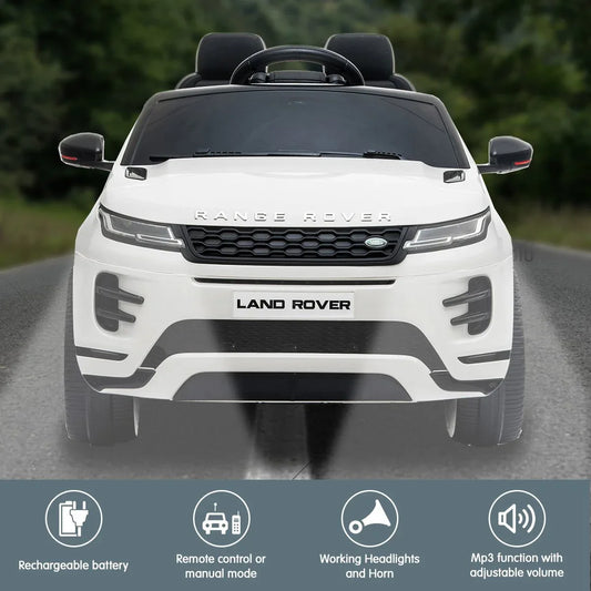 Kahuna Land Rover Licensed Kids Electric Ride On Car Remote Control - White - Mekamart Australia