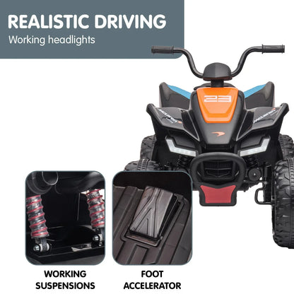Kahuna MCL35 McLaren Toy Ride On Electric Quad Bike - Black - Mekamart Australia