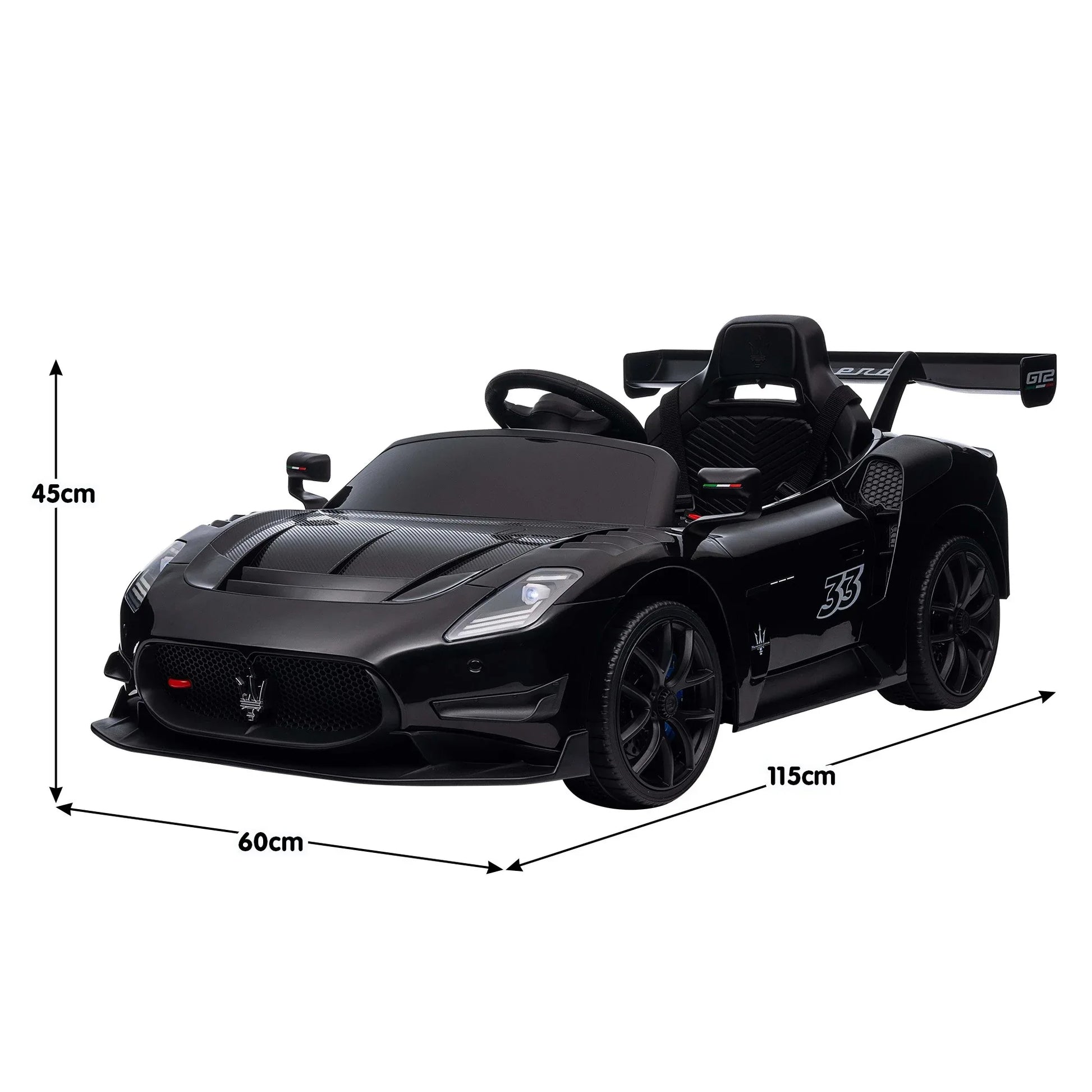 Kahuna Maserati MC20 GT2 Licensed Electric Kids Ride On Race Car Black - Mekamart Australia