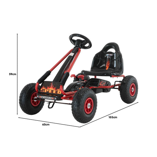 Kahuna G95 Kids Ride On Pedal-Powered Go Kart - Red - Mekamart Australia