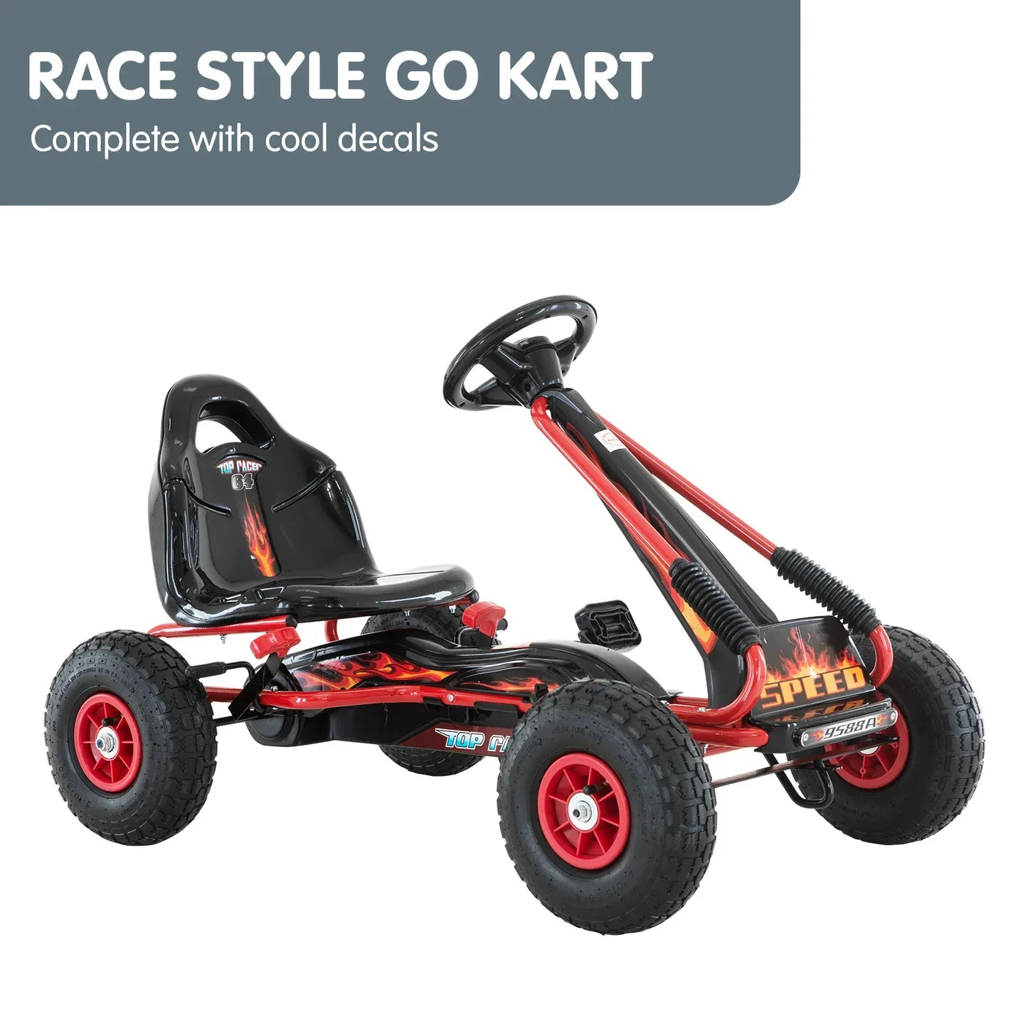 Kahuna G95 Kids Ride On Pedal-Powered Go Kart - Red - Mekamart Australia