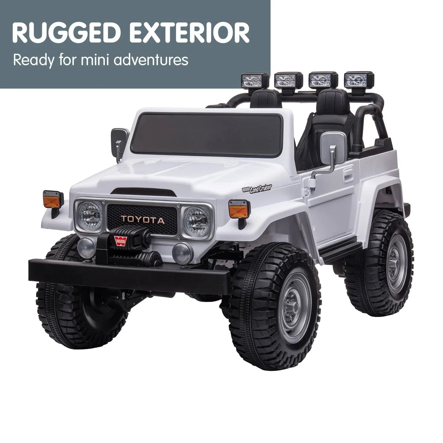 Kahuna Licensed Toyota FJ-40 Kids Ride On Electric Toy Car 80W - White - Mekamart Australia
