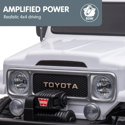 Kahuna Licensed Toyota FJ-40 Kids Ride On Electric Toy Car 80W - White - Mekamart Australia