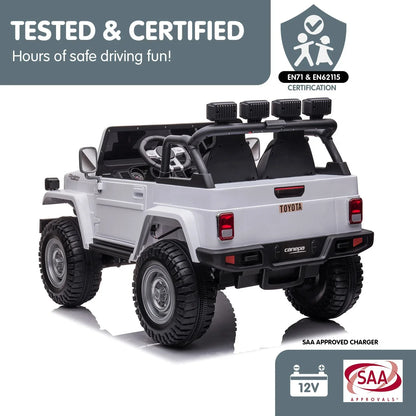 Kahuna Licensed Toyota FJ-40 Kids Ride On Electric Toy Car 80W - White - Mekamart Australia