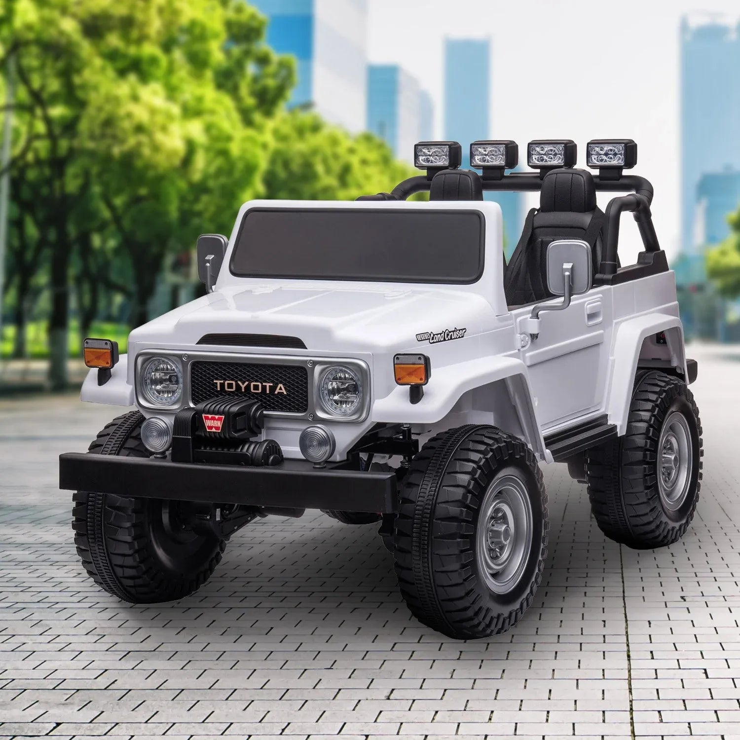 Kahuna Licensed Toyota FJ-40 Kids Ride On Electric Toy Car 80W - White - Mekamart Australia