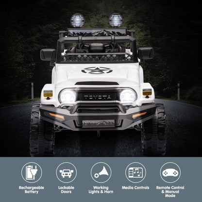 Kahuna Authorized Toyota Electric Kids Ride-on Car Fj Cruiser - White - Mekamart Australia
