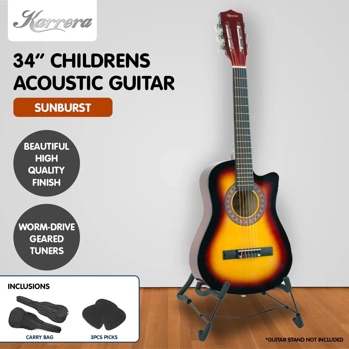 Karrera Childrens Acoustic Guitar Kids - Sunburst - Mekamart Australia
