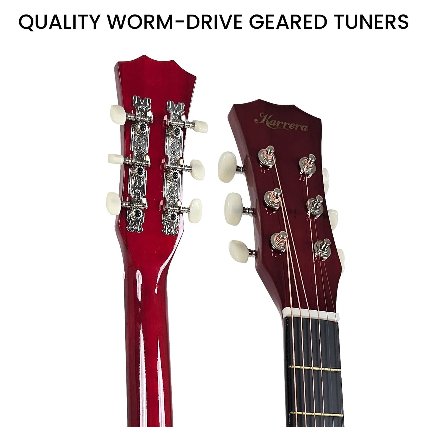 Karrera 38in Acoustic Guitar Steel Strings Carry Bag Shoulder Strap Sun Burst - Mekamart Australia