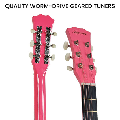 Karrera 38in Cutaway Acoustic Guitar with guitar bag - Pink - Mekamart Australia