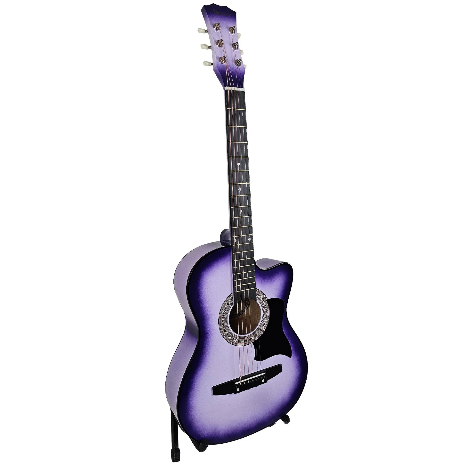 Karrera 38in Pro Cutaway Acoustic Guitar with guitar bag - Purple Burst - Mekamart Australia