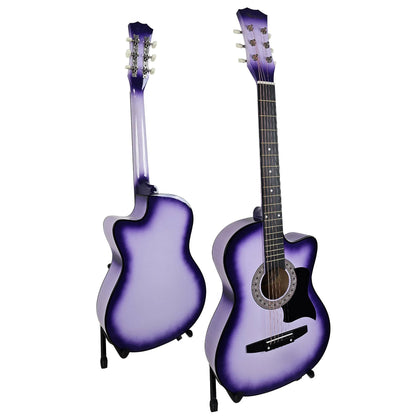 Karrera 38in Pro Cutaway Acoustic Guitar with guitar bag - Purple Burst - Mekamart Australia