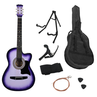 Karrera 38in Pro Cutaway Acoustic Guitar with guitar bag - Purple Burst - Mekamart Australia