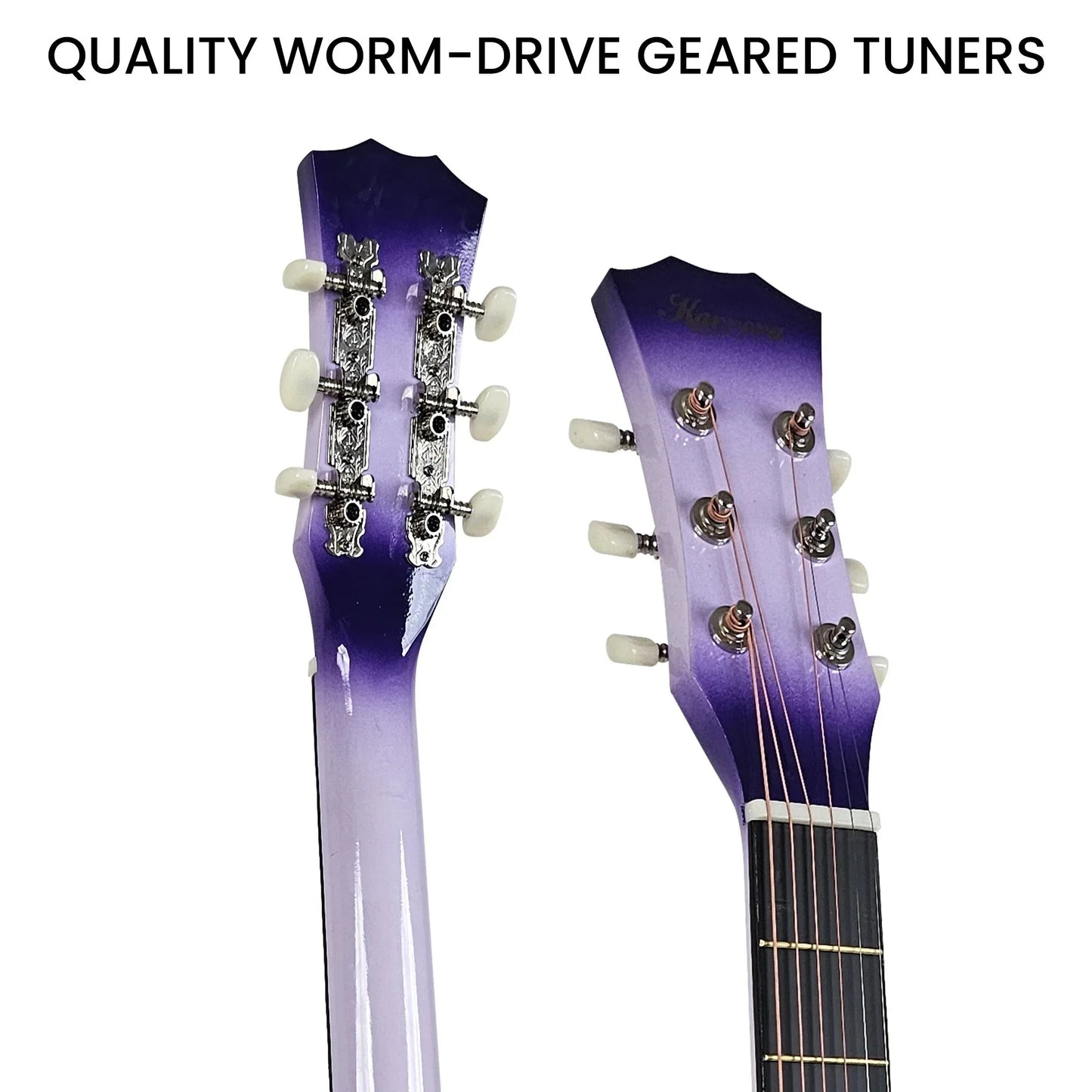 Karrera 38in Pro Cutaway Acoustic Guitar with guitar bag - Purple Burst - Mekamart Australia