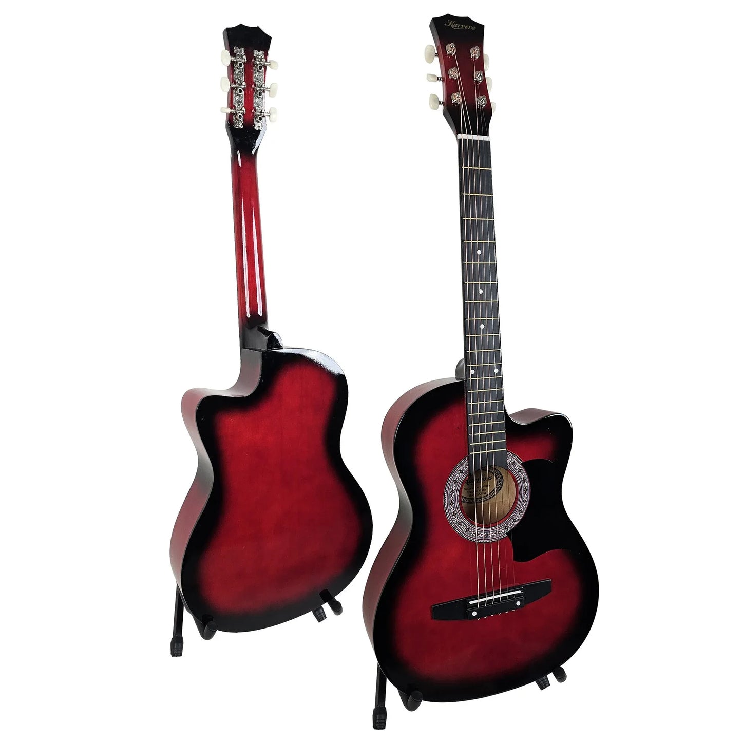 Karrera 38in Pro Cutaway Acoustic Guitar with guitar bag - Red Burst - Mekamart Australia