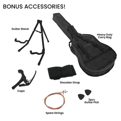Karrera 38in Pro Cutaway Acoustic Guitar with guitar bag - Red Burst - Mekamart Australia