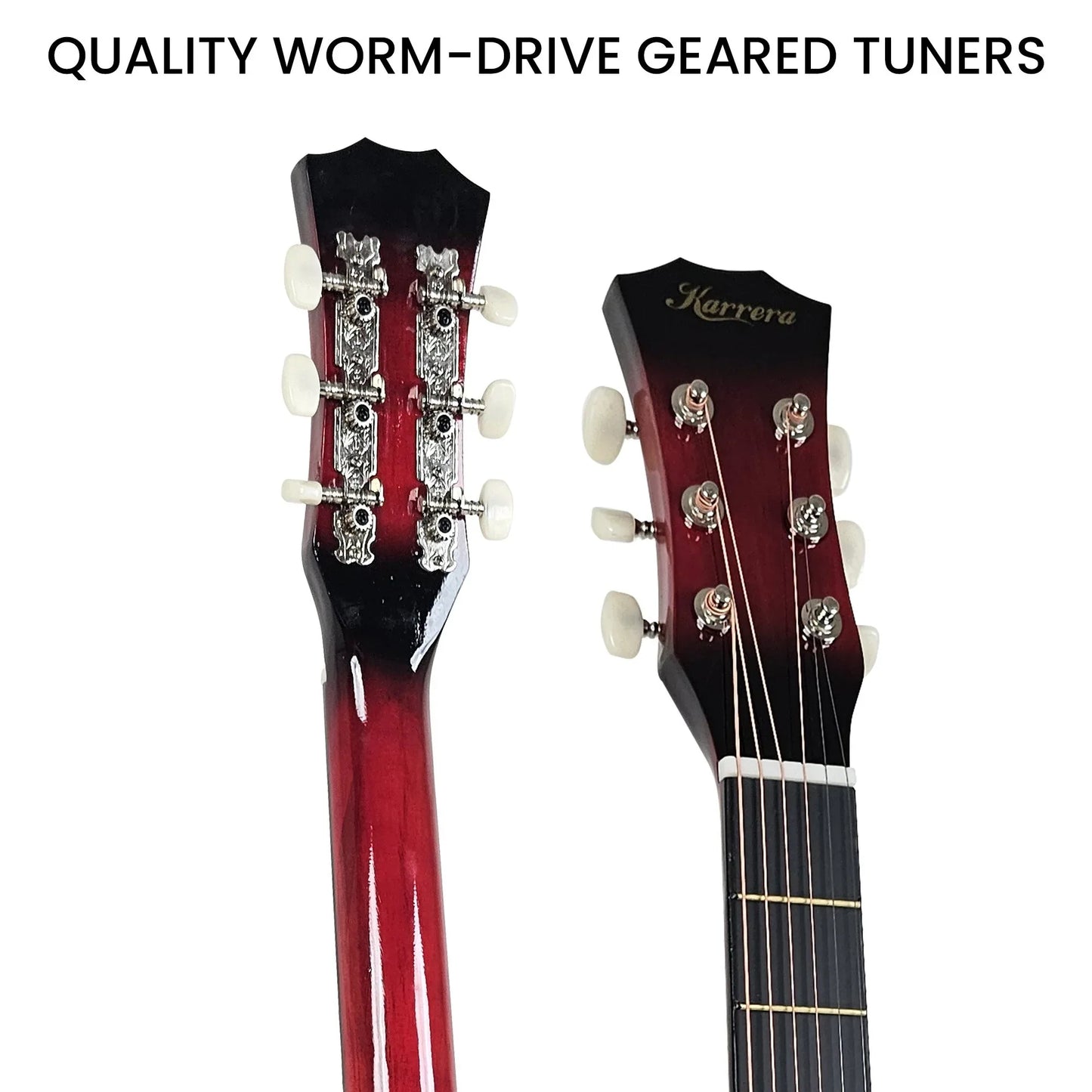 Karrera 38in Pro Cutaway Acoustic Guitar with guitar bag - Red Burst - Mekamart Australia