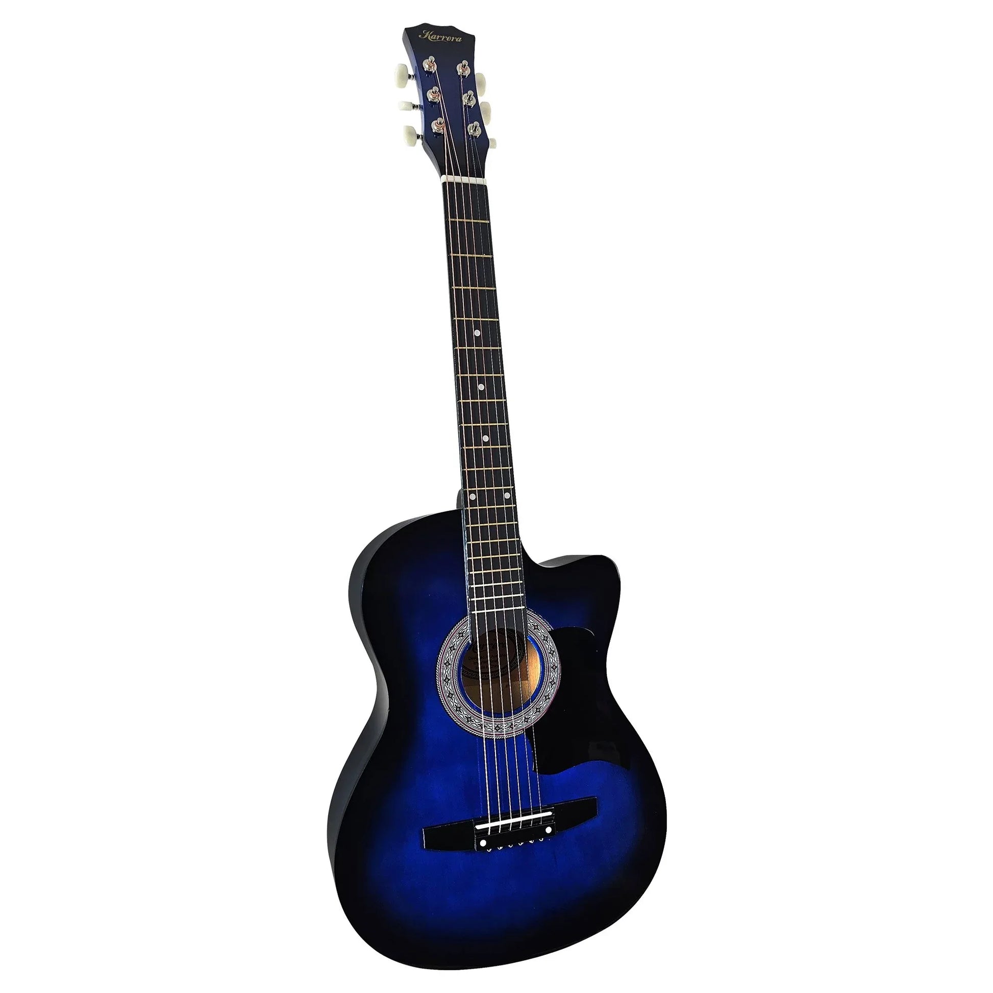 Karrera 38in Cutaway Acoustic Guitar with guitar bag - Blue Burst - Mekamart Australia