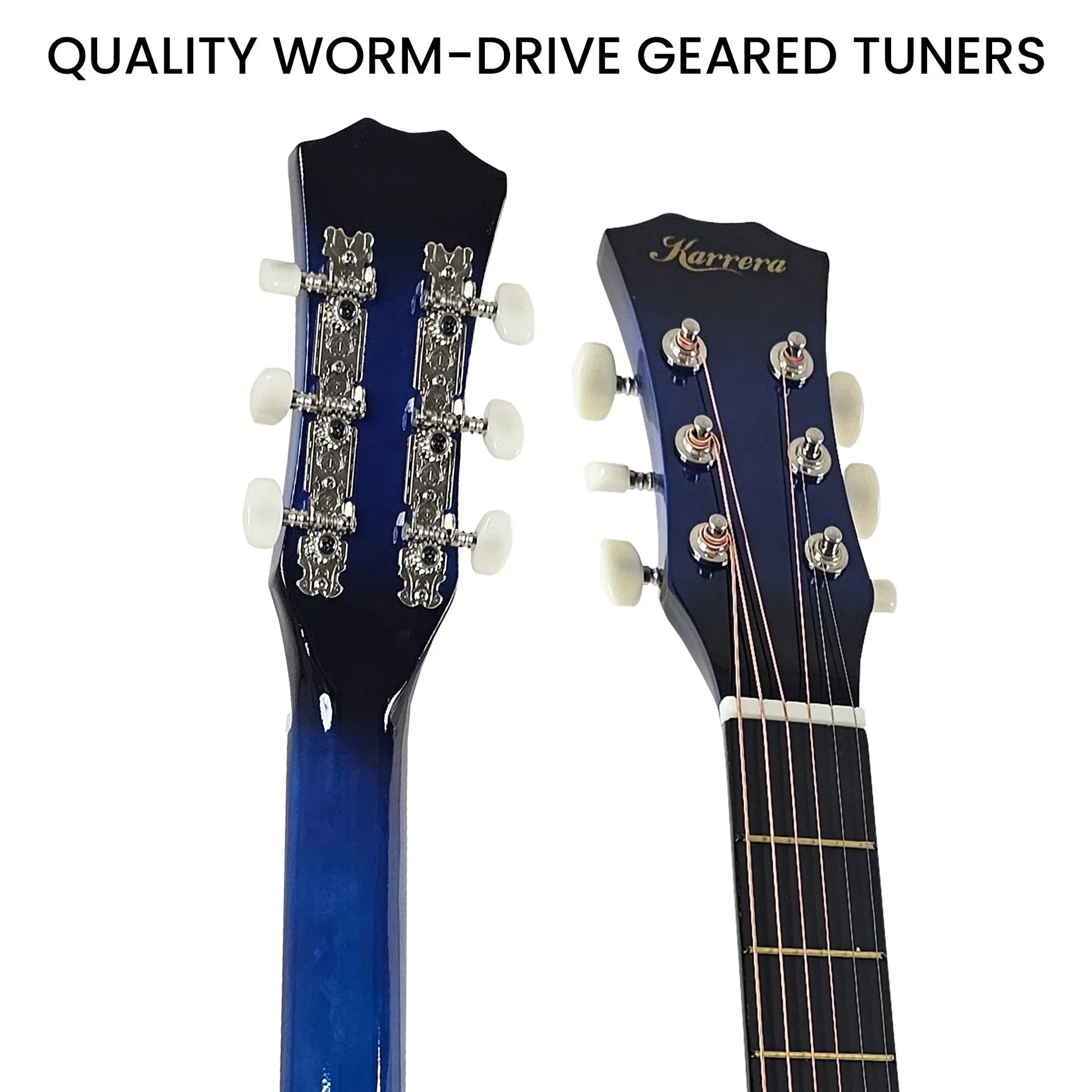 Karrera 38in Cutaway Acoustic Guitar with guitar bag - Blue Burst - Mekamart Australia