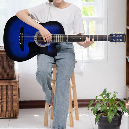Karrera 38in Cutaway Acoustic Guitar with guitar bag - Blue Burst - Mekamart Australia