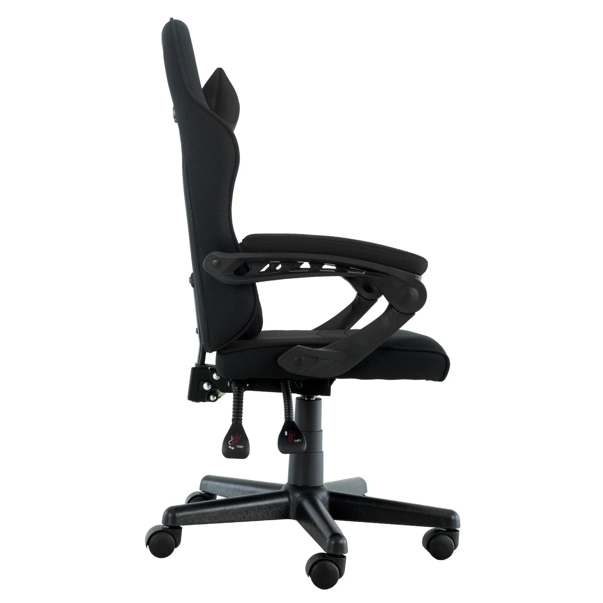 Sarantino Antre Kids Study Gaming Chair Black Adjustable Computer Desk Seat Racing Inspired-look With Adjustable Height, Ergonomic Back Support, Padded Armrests - Mekamart Australia