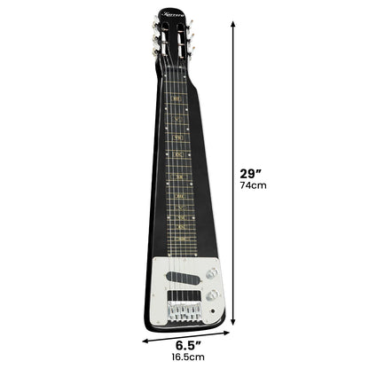 Karrera 29in 6-String Lap Steel Hawaiian Guitar - Black - Mekamart Australia