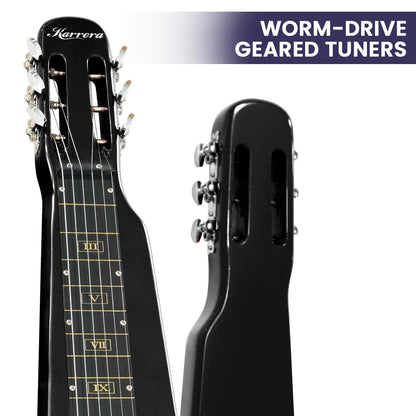 Karrera 29in 6-String Lap Steel Hawaiian Guitar - Black - Mekamart Australia