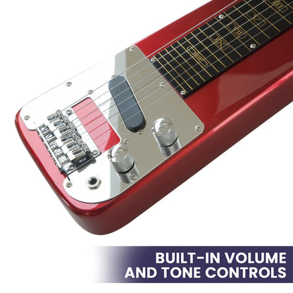 Karrera 6-String Steel Lap Guitar - Metallic Red - Mekamart Australia