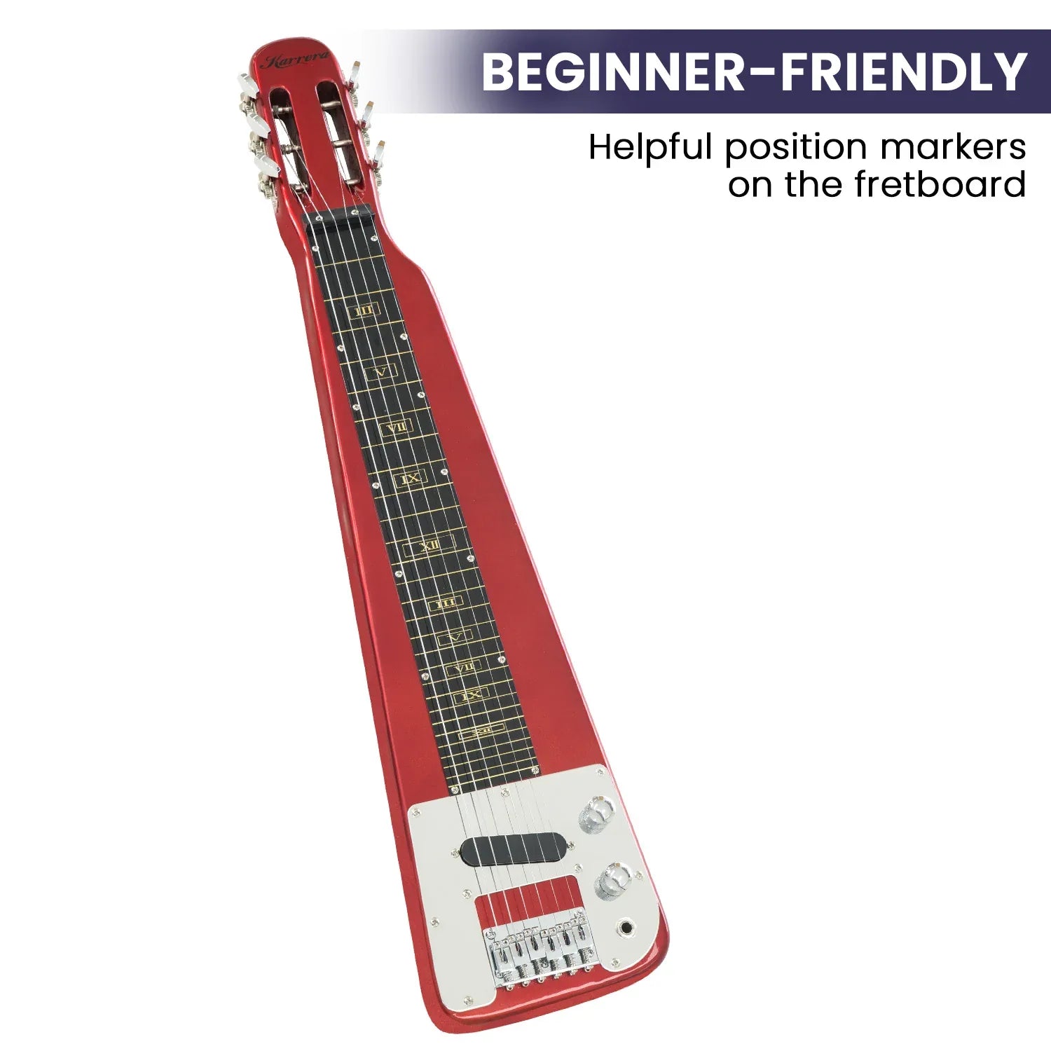 Karrera 6-String Steel Lap Guitar - Metallic Red - Mekamart Australia
