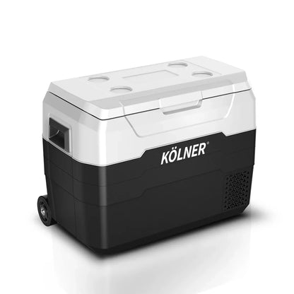 Kolner 40l Fridge Freezer Cooler 12/24/240v Camping Portable Esky Refrigerator With Trolley - Black - Mekamart Australia
