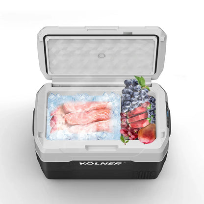 Kolner 40l Fridge Freezer Cooler 12/24/240v Camping Portable Esky Refrigerator With Trolley - Black - Mekamart Australia