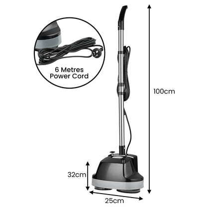 Kartrite Hauskeeper Gen2 5-in-1 Black Electric Floor Polisher Hard Waxer Buffer Scrubber Cleaner 240v With Twin Rotating Brushes 6m Power Cord - Mekamart Australia