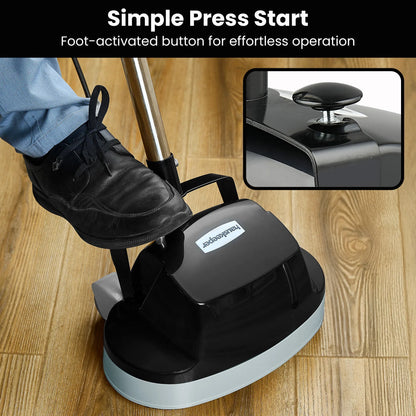 Kartrite Hauskeeper Gen2 5-in-1 Black Electric Floor Polisher Hard Waxer Buffer Scrubber Cleaner 240v With Twin Rotating Brushes 6m Power Cord - Mekamart Australia