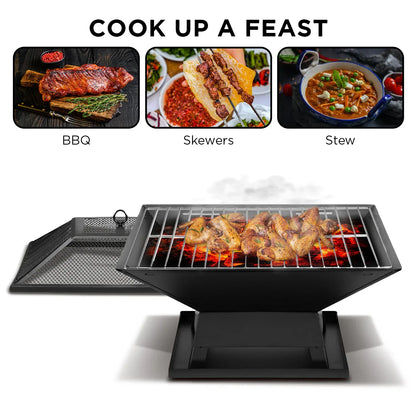 Wallaroo Portable Outdoor Fire Pit for BBQ, Grilling, Cooking, Camping - Mekamart Australia