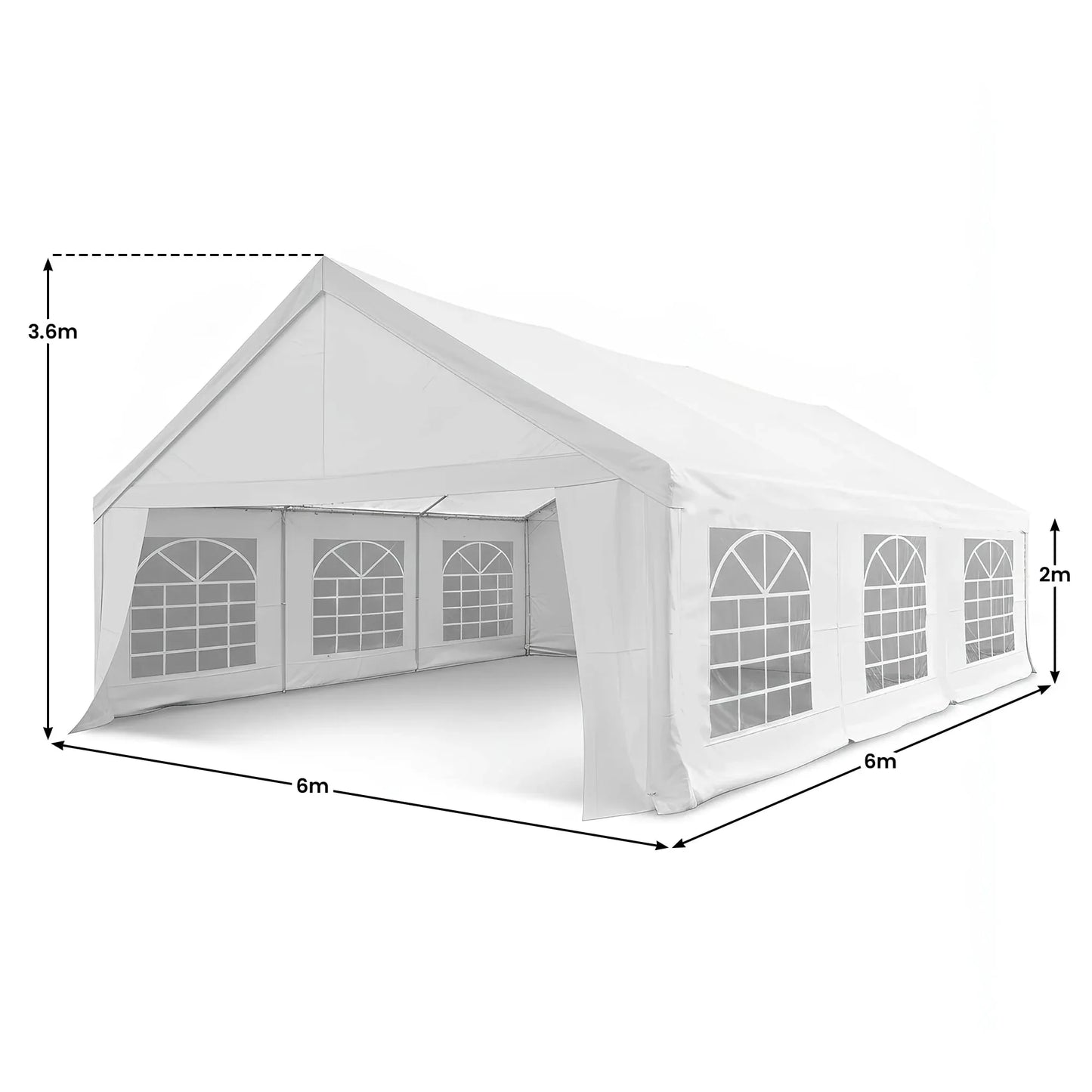 Wallaroo 6x6m Outdoor Event Marquee Gazebo Party Wedding Tent - White - Mekamart Australia