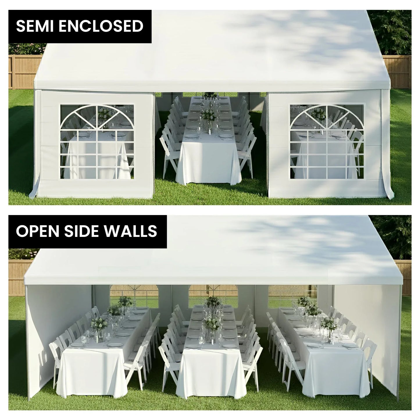 Wallaroo 6x6m Outdoor Event Marquee Gazebo Party Wedding Tent - White - Mekamart Australia