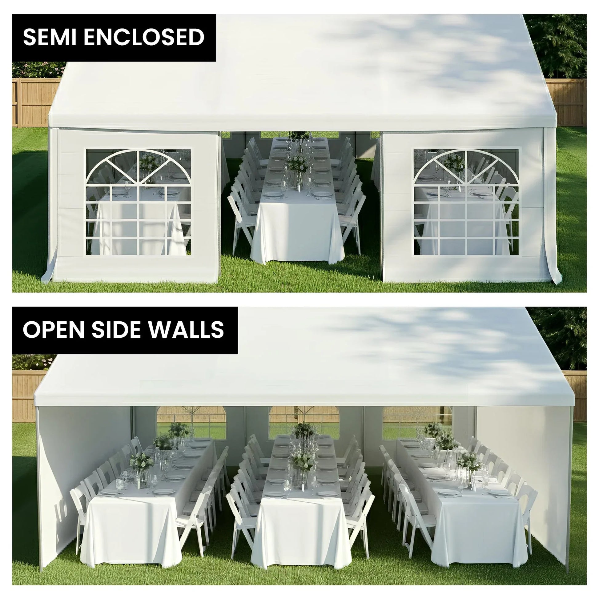 Wallaroo 6x6m Outdoor Event Marquee Gazebo Party Wedding Tent - White - Mekamart Australia