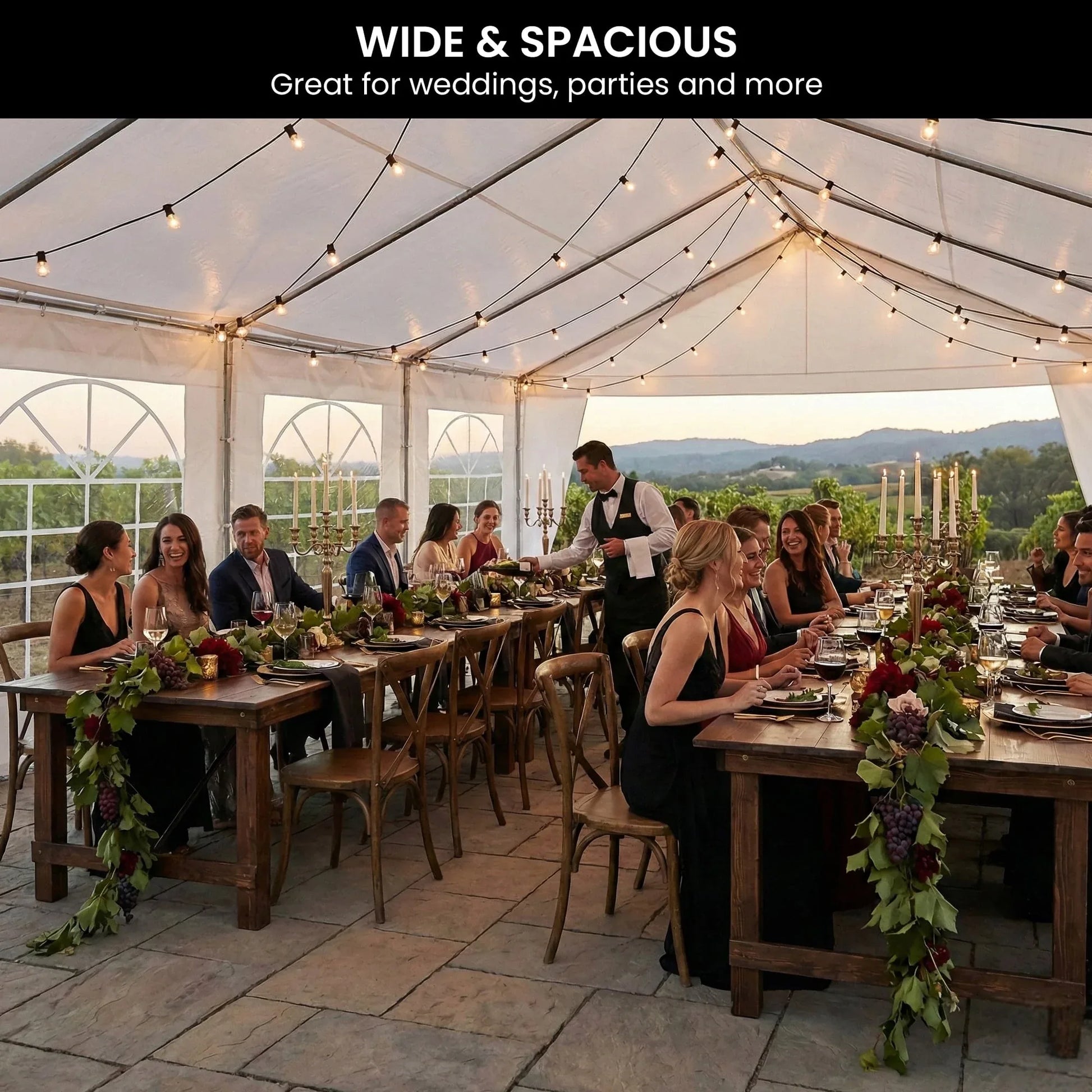 Wallaroo 6x6m Outdoor Event Marquee Gazebo Party Wedding Tent - White - Mekamart Australia