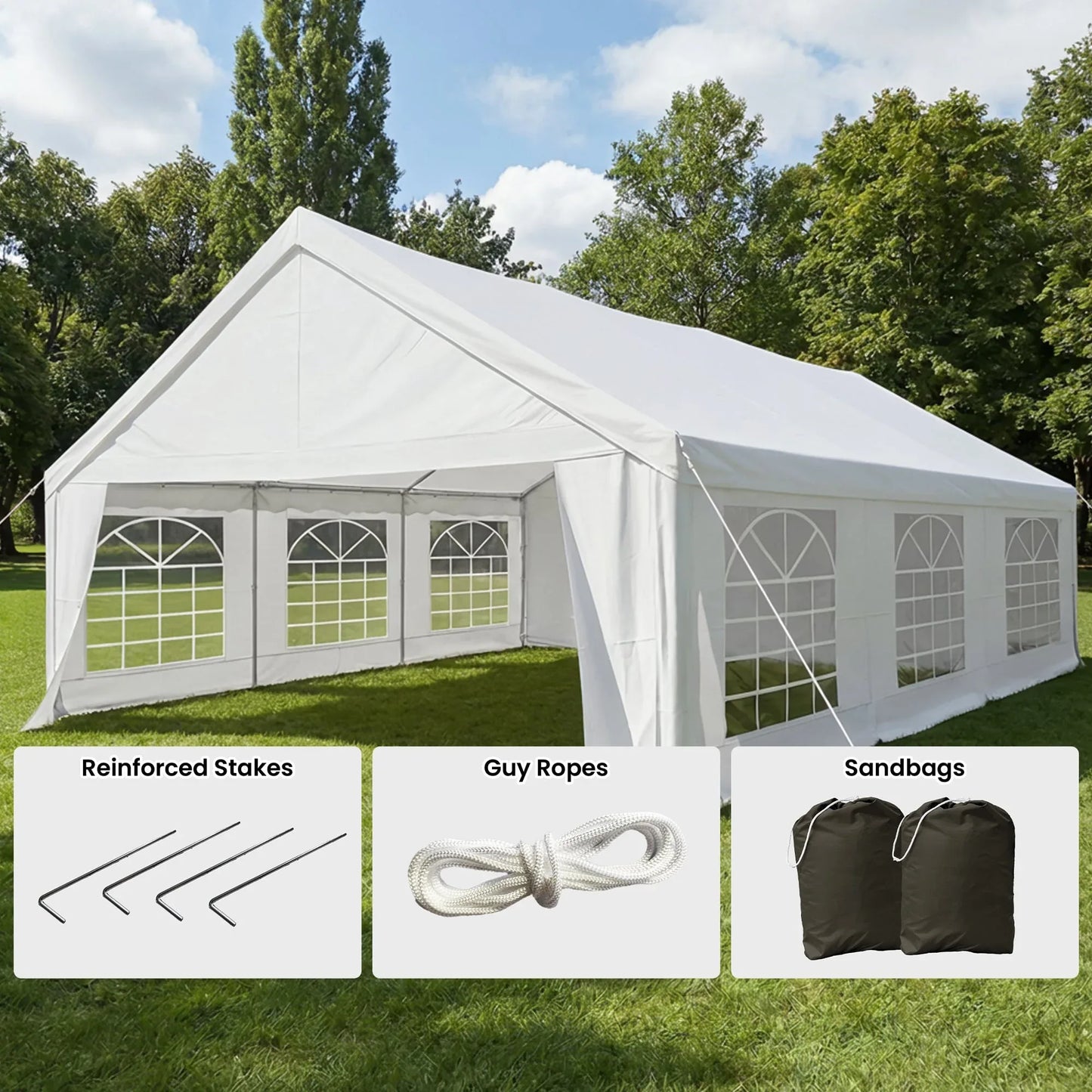 Wallaroo 6x6m Outdoor Event Marquee Gazebo Party Wedding Tent - White - Mekamart Australia