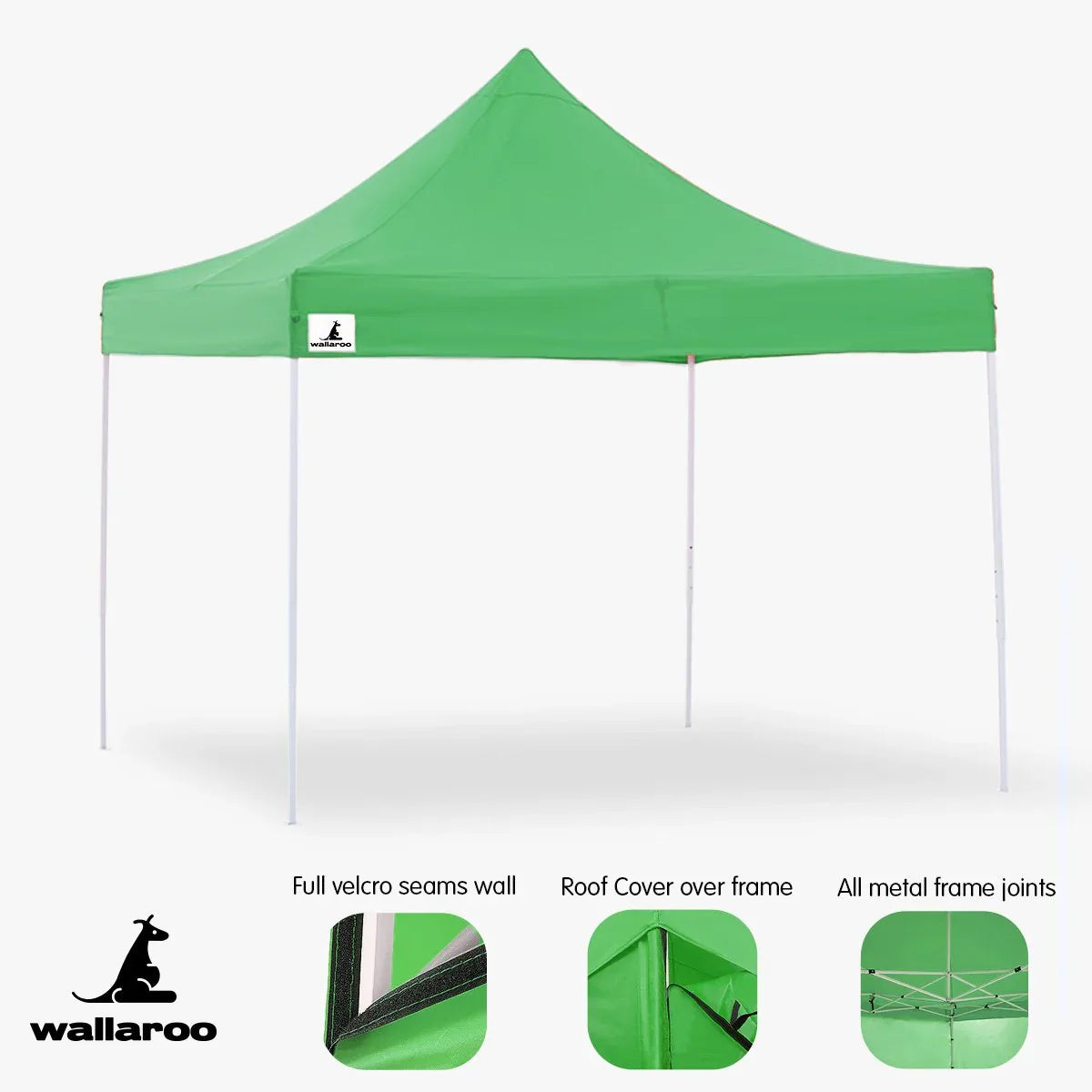 Wallaroo Gazebo Tent Marquee 3x3 Popup Outdoor - Green - Mekamart Australia