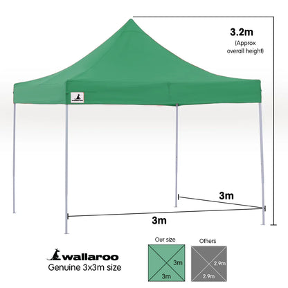 Wallaroo Gazebo Tent Marquee 3x3 Popup Outdoor - Green - Mekamart Australia