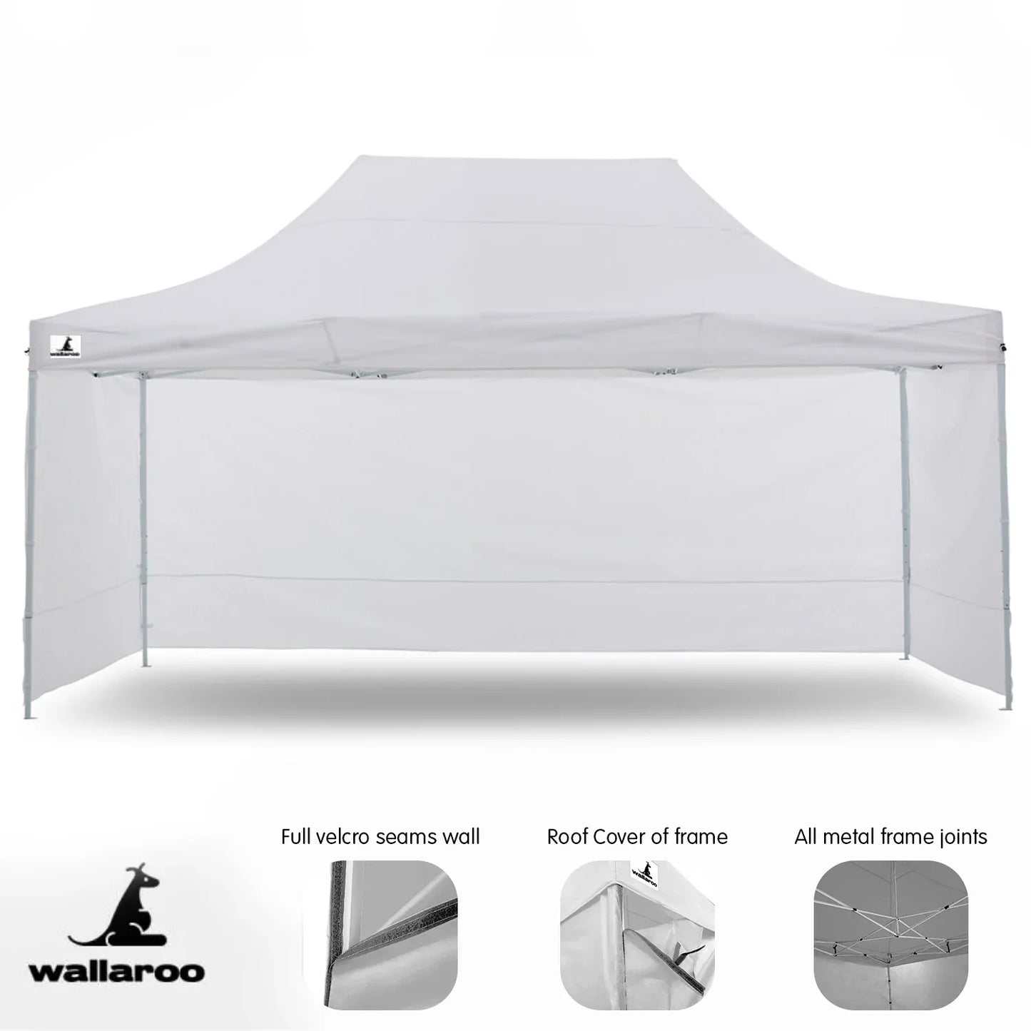 Wallaroo Gazebo Tent Marquee 3x4.5m PopUp Outdoor White - Mekamart Australia
