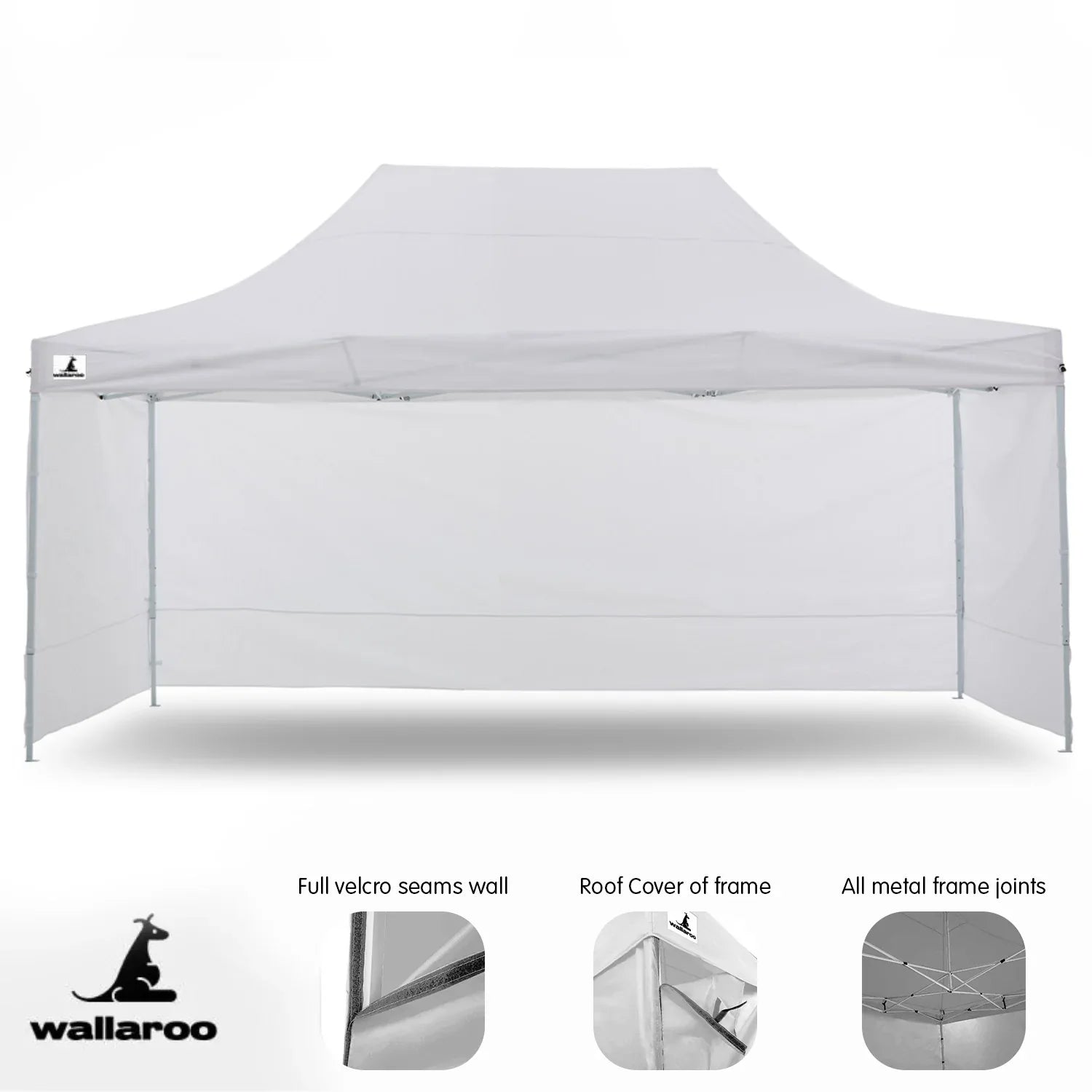 Wallaroo Gazebo Tent Marquee 3x4.5m PopUp Outdoor White - Mekamart Australia