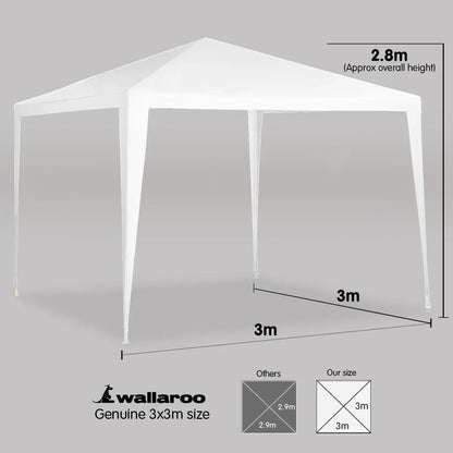 Wallaroo 3x3m Outdoor Party Wedding Event Gazebo Tent - White - Mekamart Australia