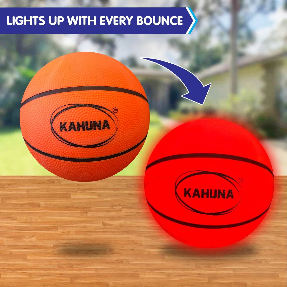 Kahuna Basketball L.e.d Glow Light Up Trampoline Ball - Mekamart Australia